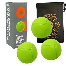 Cascade Juggling 3 x 110g Six Panel Thud Juggling Balls & Bag - Set of 3 Juggling Balls (Green)