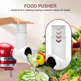 Fedowal Slicer/Shredder Attachments for KitchenAid Stand Mixers, Food Slicers Cheese Grater Attachment, Salad Maker Accessory Vegetable Chopper with 3 Blades Dishwasher Safe