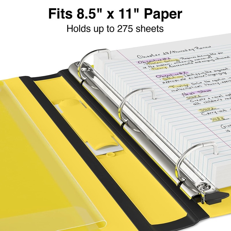 Staples 1-inch 3-Ring Better Binder, Yellow, 3/Pack (ST55846-CCVS)