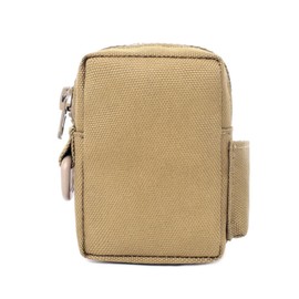 Tactical Mini Molle Bag, Waterproof EDC Utility Bag, Belt Bag, Emergency Bag, Tool Bag, Compact EDC Bag with Side Pocket for Hiking, Camping, Travel, khaki, Classique