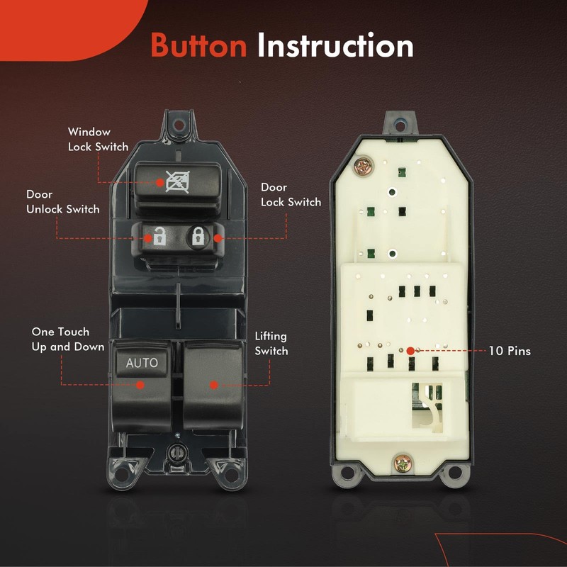 A-Premium Master Power Window Switch Compatible with Toyota Tundra 2007-2015,