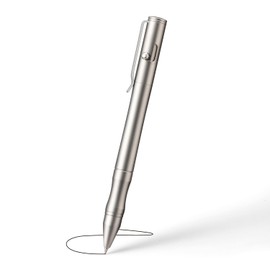 Origin-Joy 1 Pack Stainless Steel Bolt Action Pen Set, Heavy Duty EDC Pocket Gel Tactical Pen With 4 Ballpoint Refills (Sandblasting)