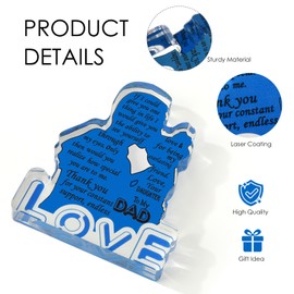 Desk Sign Dad Gifts from Daughter, Father Gifts Daddy Gift Ideas Plaque Presents for Dad, Birthday Christmas Love Gifts Dad Stuff Things, Table Desk Dad Decor Gifts Office Home