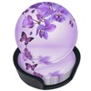 Famame 6 Pcs Orchid Purple Butterfly Leather Coasters for Drinks