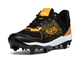 Boombah Viper Pureknit Men's Molded Cleat - Status - Black/Gold - Size 7.5