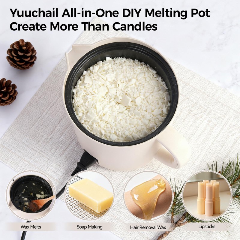 Yuuchail 1.6QTs Electric Wax Melter with Digital Display, Precise Temp
