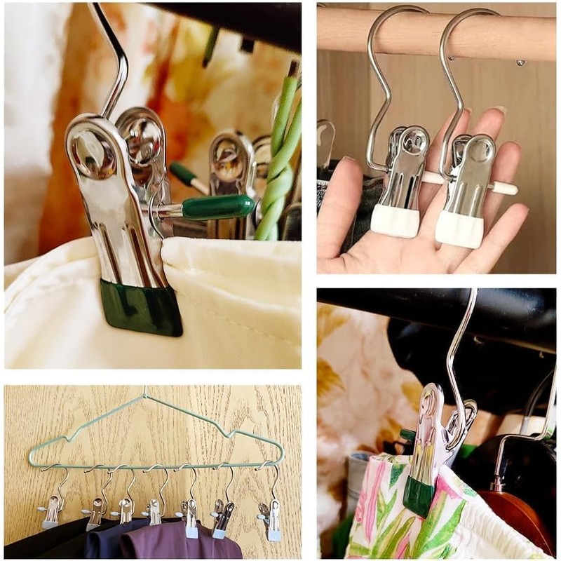 Anti-Slip Stainless Steel Boot Hanging Hold Clips, 20 Piece Stainless