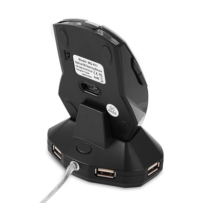 2.4GHz Rechargeable Wireless Optical Gaming Mouse w Charging Dock Stand
