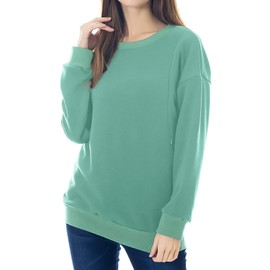 Smallshow Women's Fleece Maternity Nursing Sweatshirt Breastfeeding Tops Small Mint Green