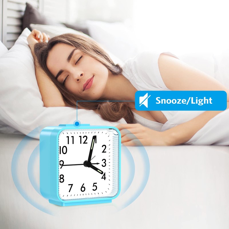Alarm Clock, Analog Loud Bell Sound, Alarm Backlight, Continuous Second