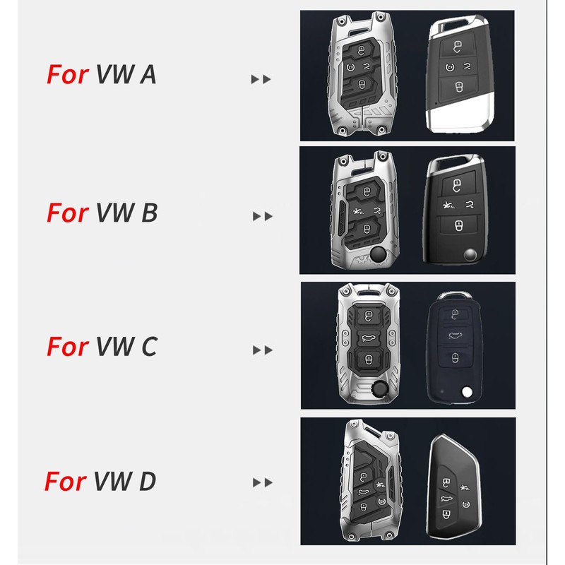 BFDDPPM Heavy Metal Key Fob Cover Case Protector for Volkswagen,