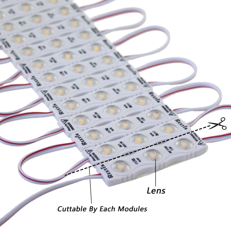REXTiN Super Bright 100pcs 110V 2835 3 LED Module Storefront