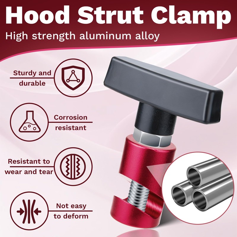 4 PCS Car Hood Prop Struts Clamp, Hood Strut Clamp,