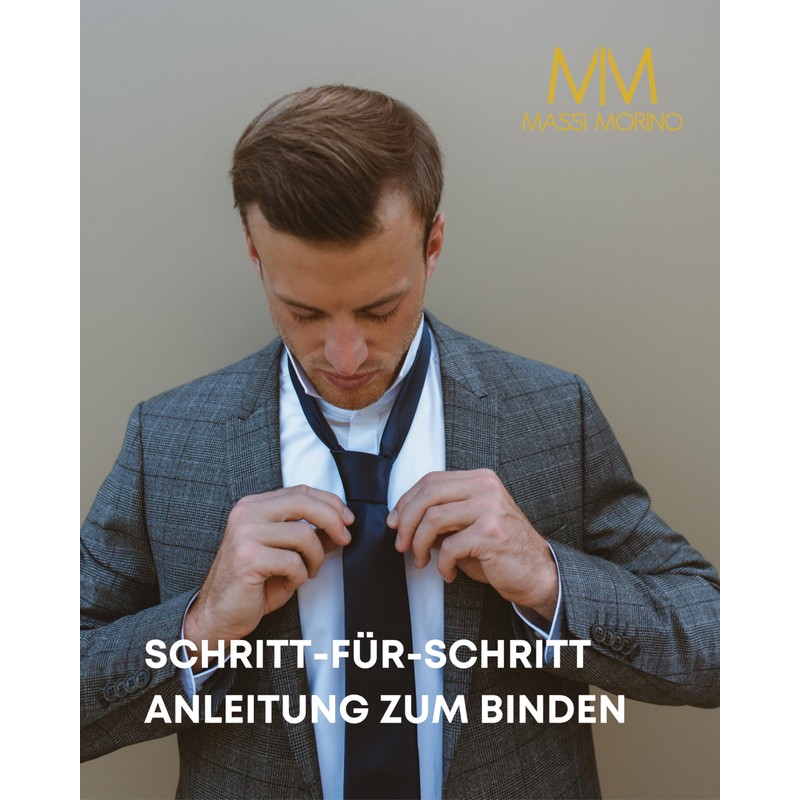 Massi Morino Tie with Handkerchief - Premium Set Including Cufflinks