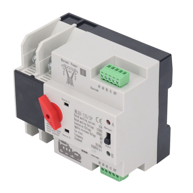 Automatic Transfer Switch 2P 63A Generator Changeover Switch AC 110V