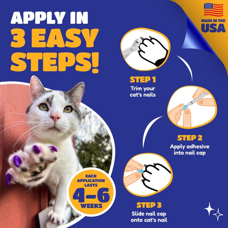 Soft Claws Cat Nail Caps for Large Cats – (40
