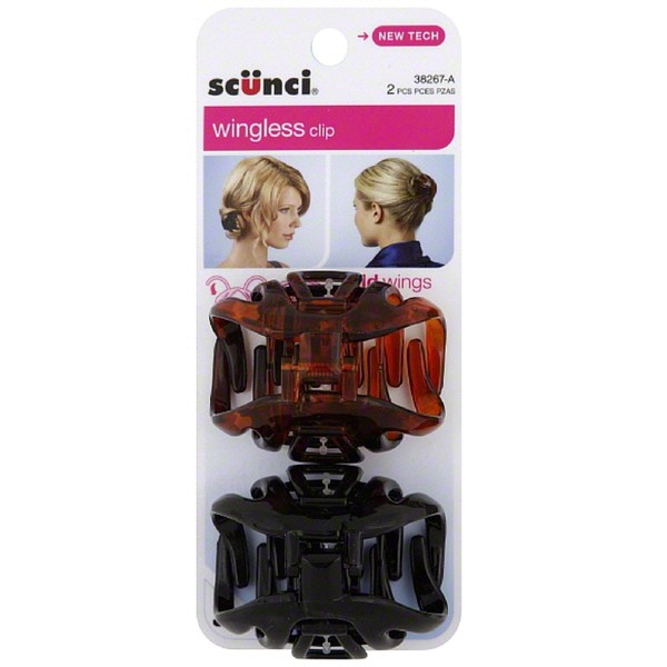 Scunci Hair Clip, Wingless 2 ea (Pack of 2)