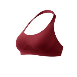 YEOREO SoftHue Women Halter Sports Bra Workout Seamless Padded Basic Bra Open Back Yoga Gym Crop Top, Scarlett Red, Medium