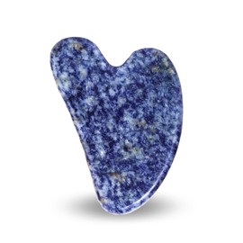 Sun & Sia - Natural Stone Gua Sha - Blue Sodalite (+ Case) - Face and Body Massage to Refresh the Complexion - Promotes Blood Circulation