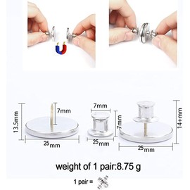 16 Pares De Imanes De Cortina Con Tachuela, Forro De Cortina De Ducha Con Imanes, Magnético De Cortina, Pesos De Botón Magnético Para Cortinas Para Evitar Fugas De Luz y Cortinas Se Vuelen Alrededor
