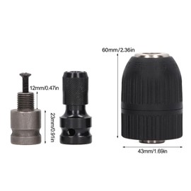 Impact Driver Drill Chuck, Self-Locking Keyless Chuck, Electric Impact Wrench, Drill Chuck with 1/2 Inch 20 UNF Thread