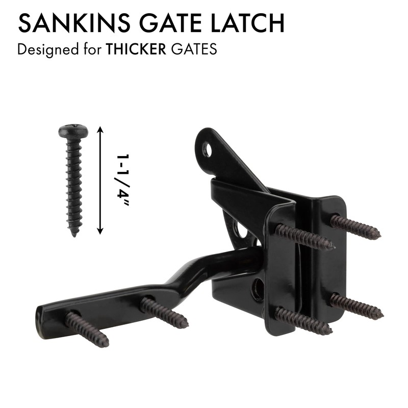 SANKINS 2 Pcs Self Locking Heavy Duty Gate Latch Automatic