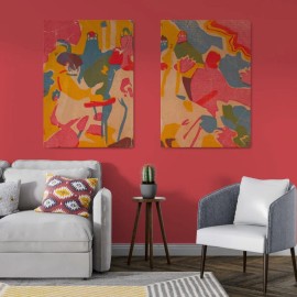 Set De Pinturas De Figuras Geometricas Canvas 3pz De 65x43cm