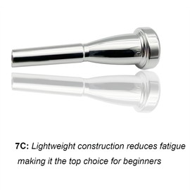 Missmore 3C 5C 7C Set Trumpet Mouthpiece Silver Plated - Professional Brass Instrument Accessory for Beginner, Intermediate & Advanced Players - Trumpet Mouthpiece Kit (Shape 7C)