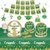 2025 Graduation Party Decorations – Green Graduation Party Dinnerware Set