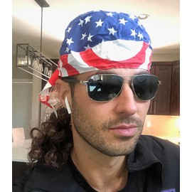 Cariniss Mullet Wig for Men,Mullet Costume Wig Skull Cap, One Size, Stars and Stripes (Black)