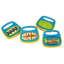 Musik für Kleine Mini-Orchester zum schütteln, rasseln und rollen (Set aus vier Instrumente für Babys ab 6 Monaten, Musikspielzeug für aufregende und rhythmische Erfahrungen), bunt