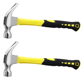 SOUJAP 2 PCS 8oz Claw Hammer, 275x105mm Carbon Steel Nail Hammer with Non Slip Handle, Framing Hammer for Repairing, Furniture Assemble