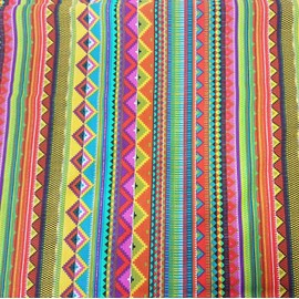 Fabric Cotton Fabric Sold by the Metre Colourful Stripes Mexico Mexico Striped Mexican