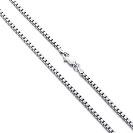 1.5mm Sterling Silver Box Chain Mens Sterling Silver Chain 22 Inch Silver Box Chain 22 Inch 1.5mm Sterling Silver Chain For Women
