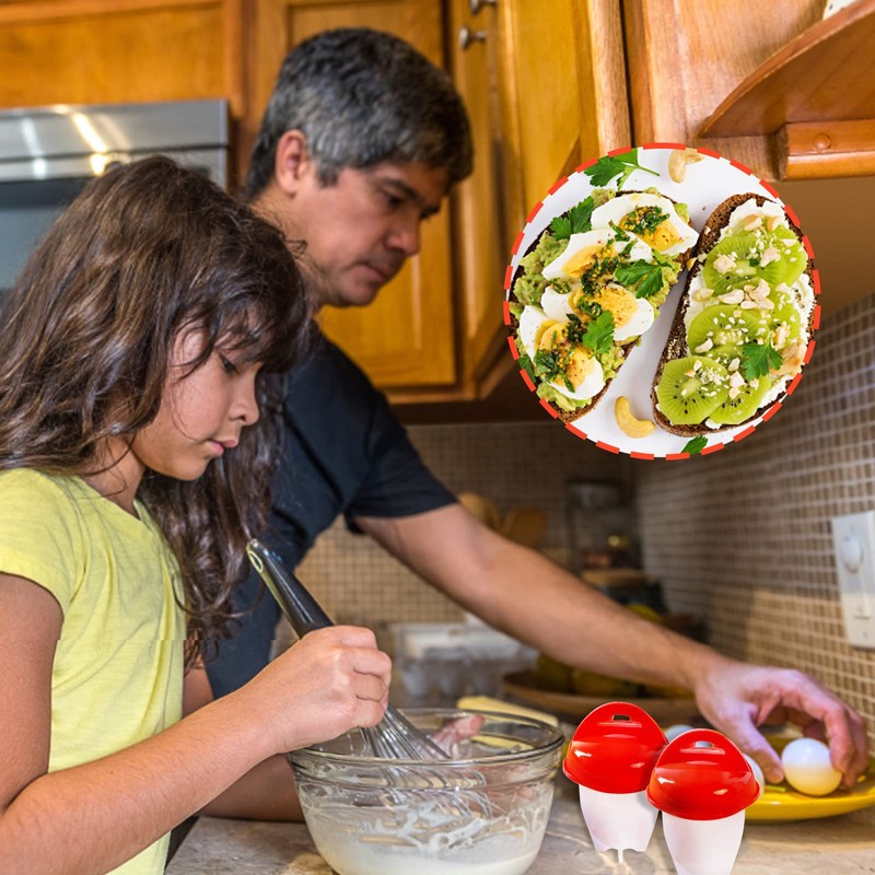 JJYHEHOT 6 Pcs Egg Cooker, Silicone Non-stick Egg Boiler, No