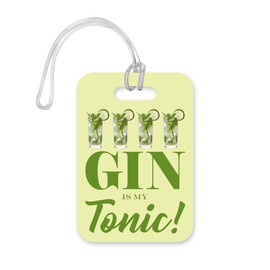 LT136 Gin is My Tonic! Novelty Funny Unique Designer Gift Glossy Plastic Suitcase Luggage Tag