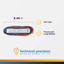 Technical Precision Replacement Ballast for Keystone Technologies Kteb-132-1-tp-fc 120V Electronic Ballast for T8 and T12 Fluorescent Fixtures - Operates 1 Lamp - 1 Pack