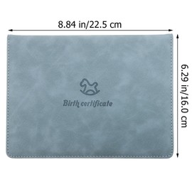 EXCEART Birth Certificate Holder Protector Artificial Leather Newborn Birth Certificate Sleeve Case Folder Holder for Baby Certificate