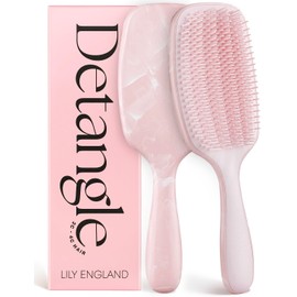 LILY ENGLAND Cepillo para Cabello Rizado - Herramienta para Desenredar y Peinar Con Cerdas Flexibles para Rizos Secos y Húmedos Sin Dolor (3C A 4C), Rosa