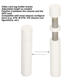 Graphics Card Support Bracket, GPU Bracket, Height Adjustable Graphics Card Support Graphics Card Anti Sag Bracket with Magnet and Rubber Pads. (White)