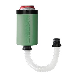 The Kong 2.0 - A Portable Can or Bottle Cooler/Cup With A Detachable, Expandable, Hose To Funnel Your Drink (Green)