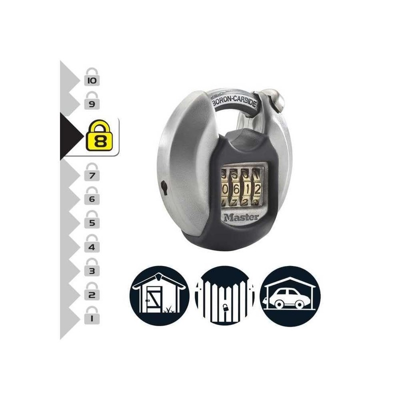 Master Lock 70mm wide Excell zinc discus padlock with shrouded