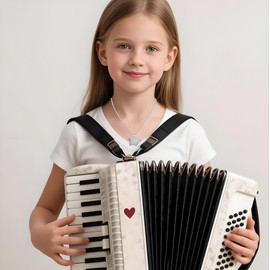 VEEHOO Accordion Necklace,Music Gifts for Accordion Players,Concert Gifts for Music Lover,Accordion Jewelry Accessories Gift