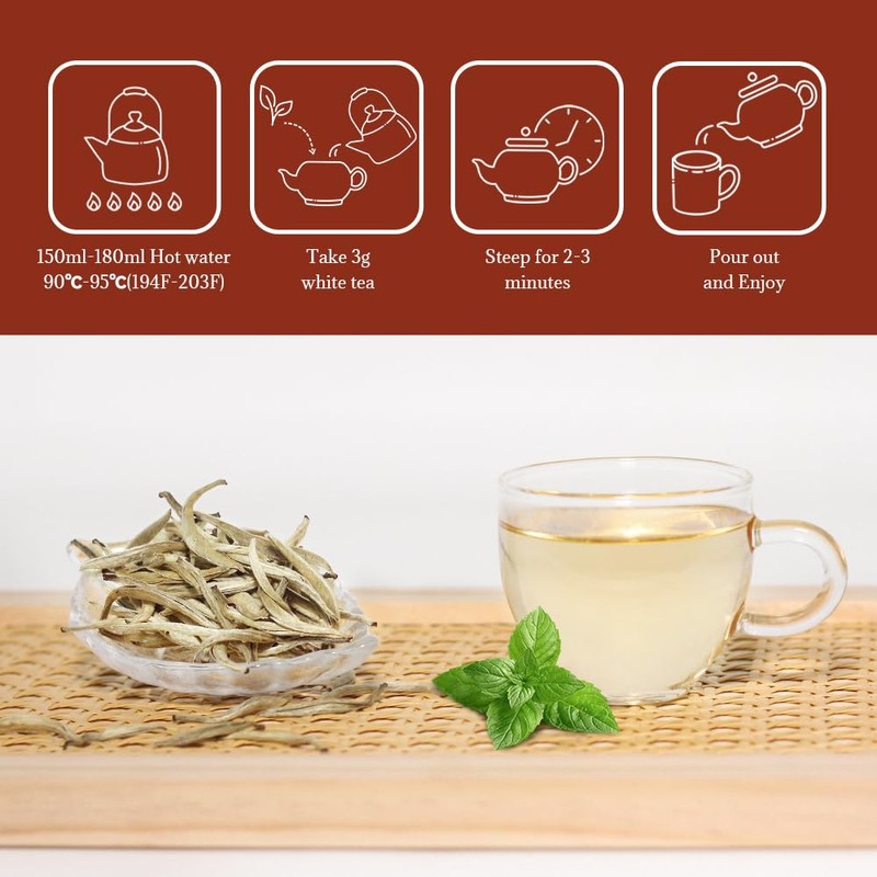 LWXLJMJZC-2.8oz/80g Silver Needle White Tea | Chinese Silver Tips Loose
