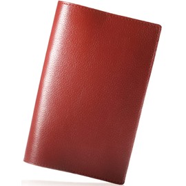 BLUE SINCERE Book Cover, Genuine Leather, Bookmark Included, New Book Cover, New Bookmark, Vegetable Tanned Cowhide Leather, Book Cover, Brand, Men's, Women's, Paperback 2, BKC2 (Vermillion Red)