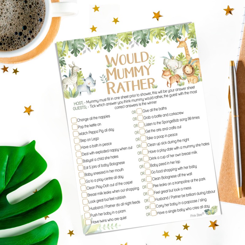 Pink Bee Parties Would Mummy Rather - Safari Theme Baby