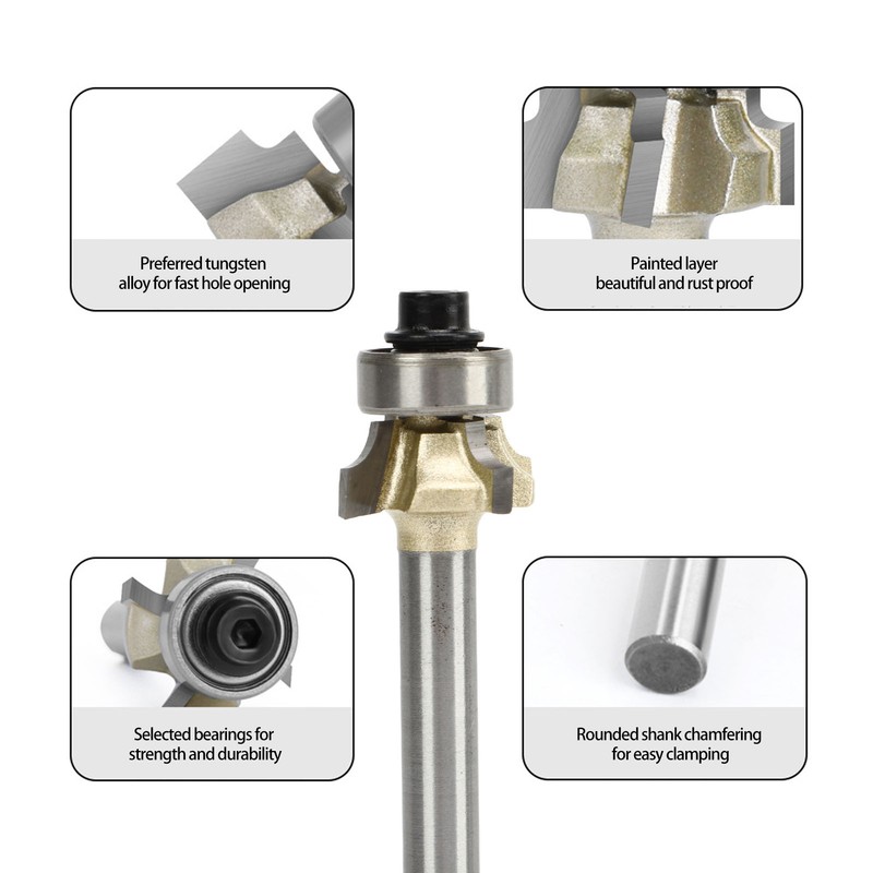 Round Over Router Bit Roundover Edge Forming Woodworking Cutter Tool