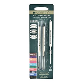 Monteverde Medium Point Ballpoint Soft Roll Refill for Lamy Ballpoint Pens - Black (Pack of 2)