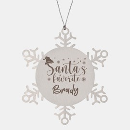Christmas Ornament for Brady Snowflake Engraved Ornament Santa Favorite Brady Christmas Unique Gifts for Brady Coworkers Colleague, Inspirational Brady Xmas Holiday Thank You Gifts for Men Women