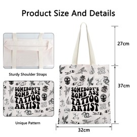 POFULL Somebody's Bomb Ass Tattoo Artist Cosmetic Bag Tattoo Lover Gift Tattooist Gift (Tattoo Artist tote bag CA)